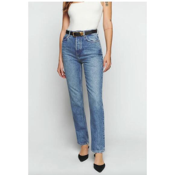 Reformation Cynthia High Rise Straight Jeans Size 33 NWT - Picture 3 of 11